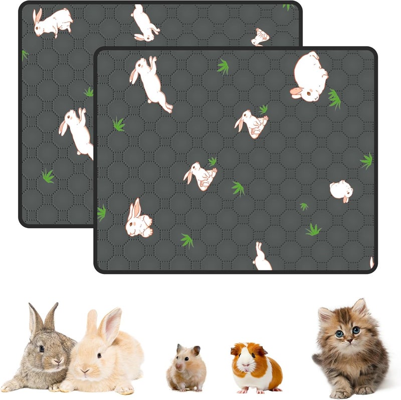MODESLAB 2-Pack Guinea Pig Cage Liner, 18in x 24in Fast Absorption Washable Bedding Pee Pads for Dogs Puppy Rabbit Small Animal Cage Mat, Leakproof & Non-Slip - Image 1